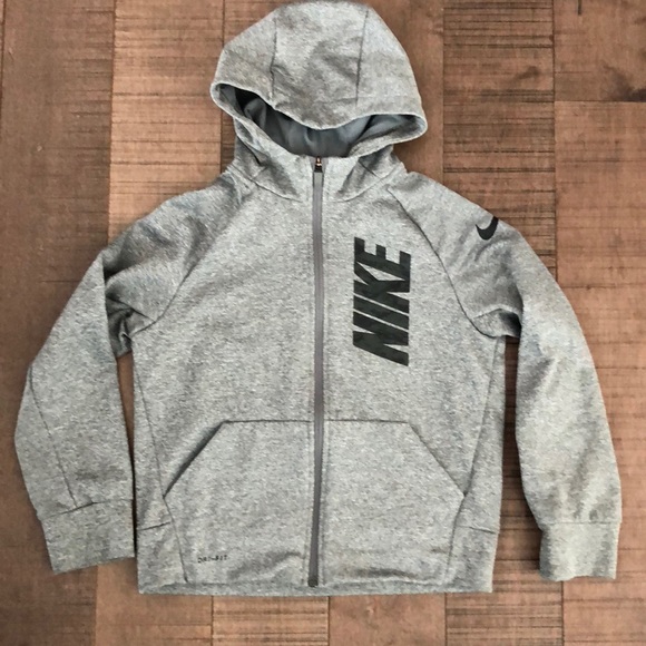 Nike Boys Therma Dri-Fit Front Zip-Up Hoodie Jacket Sweatshirt Purple 856138